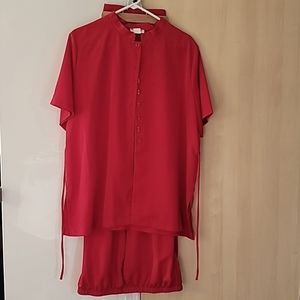 Women‎ 2 piece Prelude Top and Pants sz 18 Red